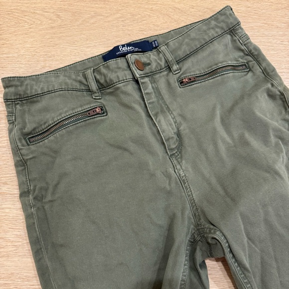 Boden Brighton Biker Skinny Jeans in Marsh Army Green Size 8 Olive Green Moto - Picture 9 of 9
